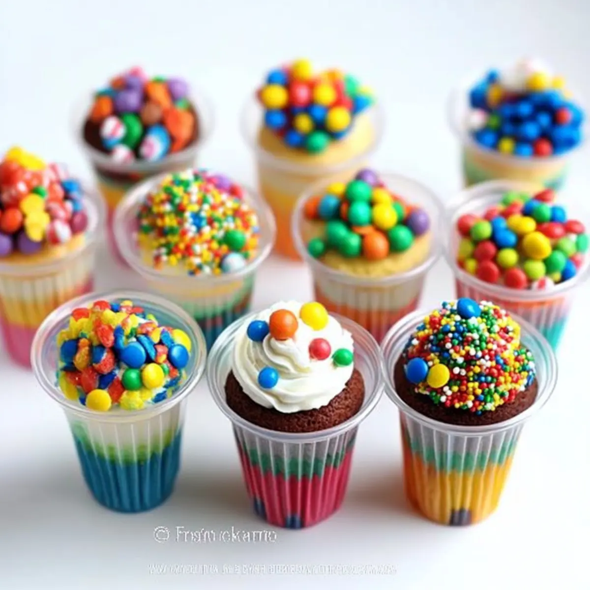 Delightful Mini Cupcakes in Candy Filled Shot Glasses 2