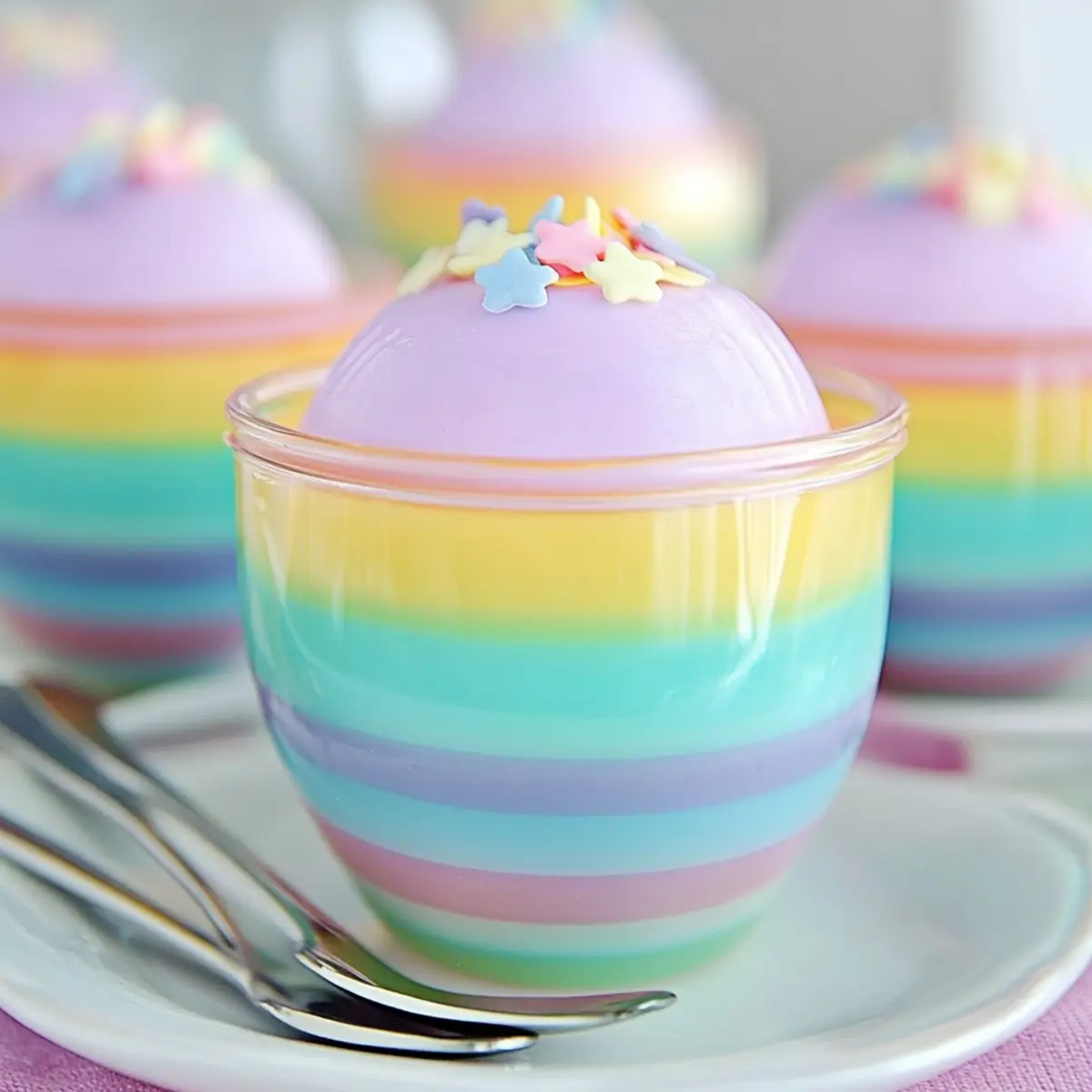 Delightful Pastel Rainbow Gelatin Cups for a Spring Celebration 31 Pastel Rainbow Gelatin Cups
