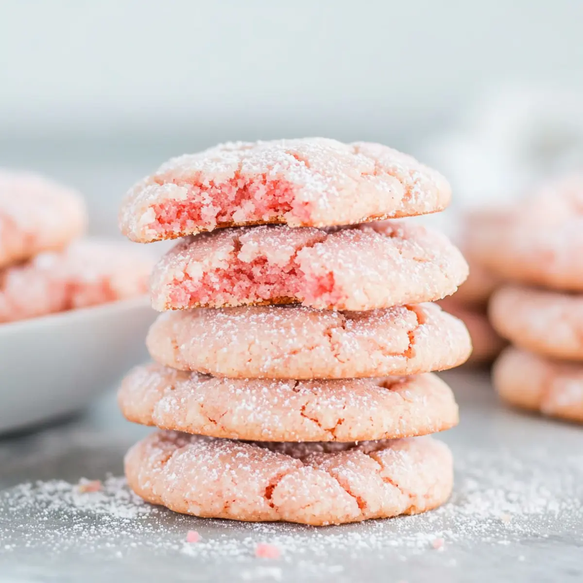 Strawberry Crinkle Cake Mix Cookies