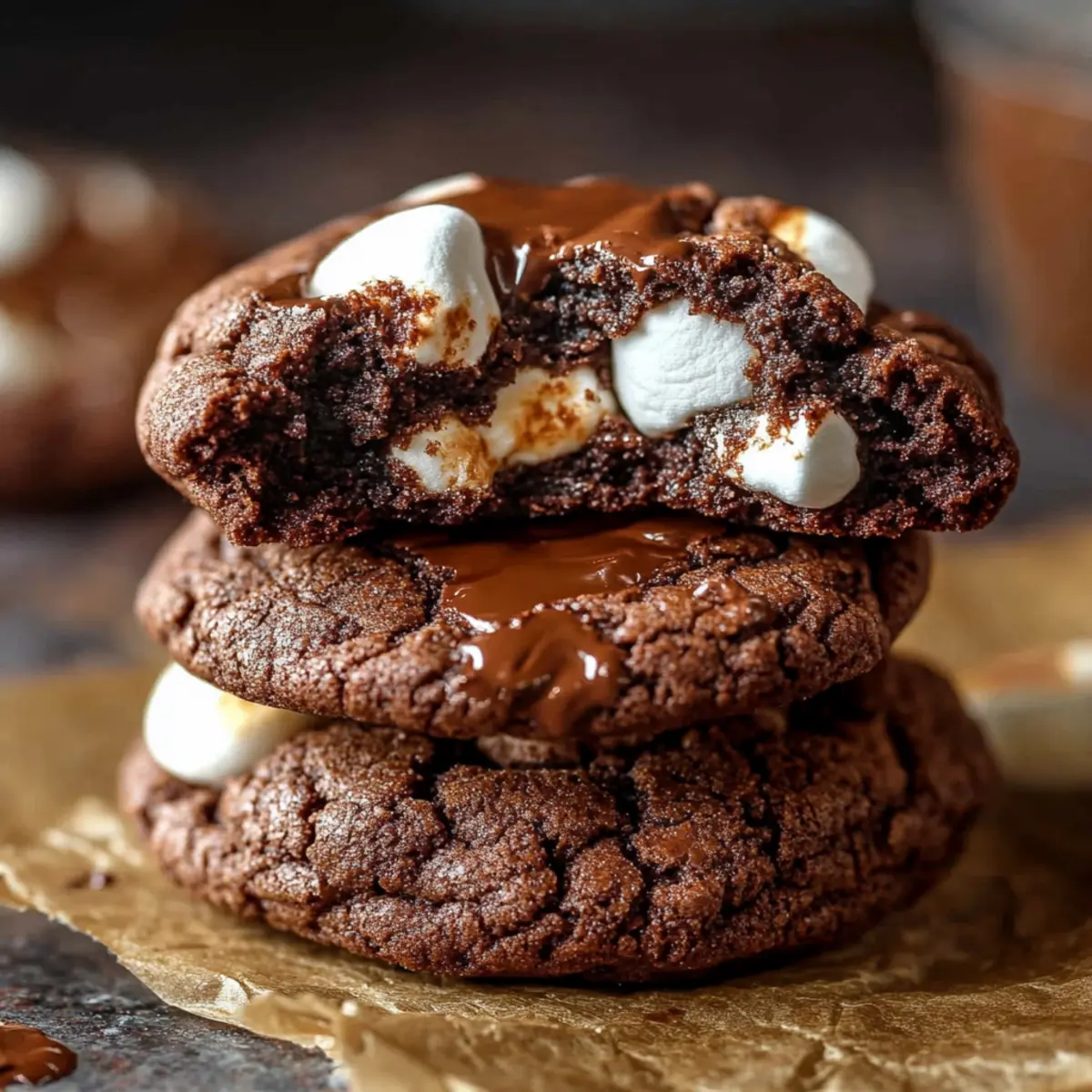 Chewy Chocolate Marshmallow Cookies