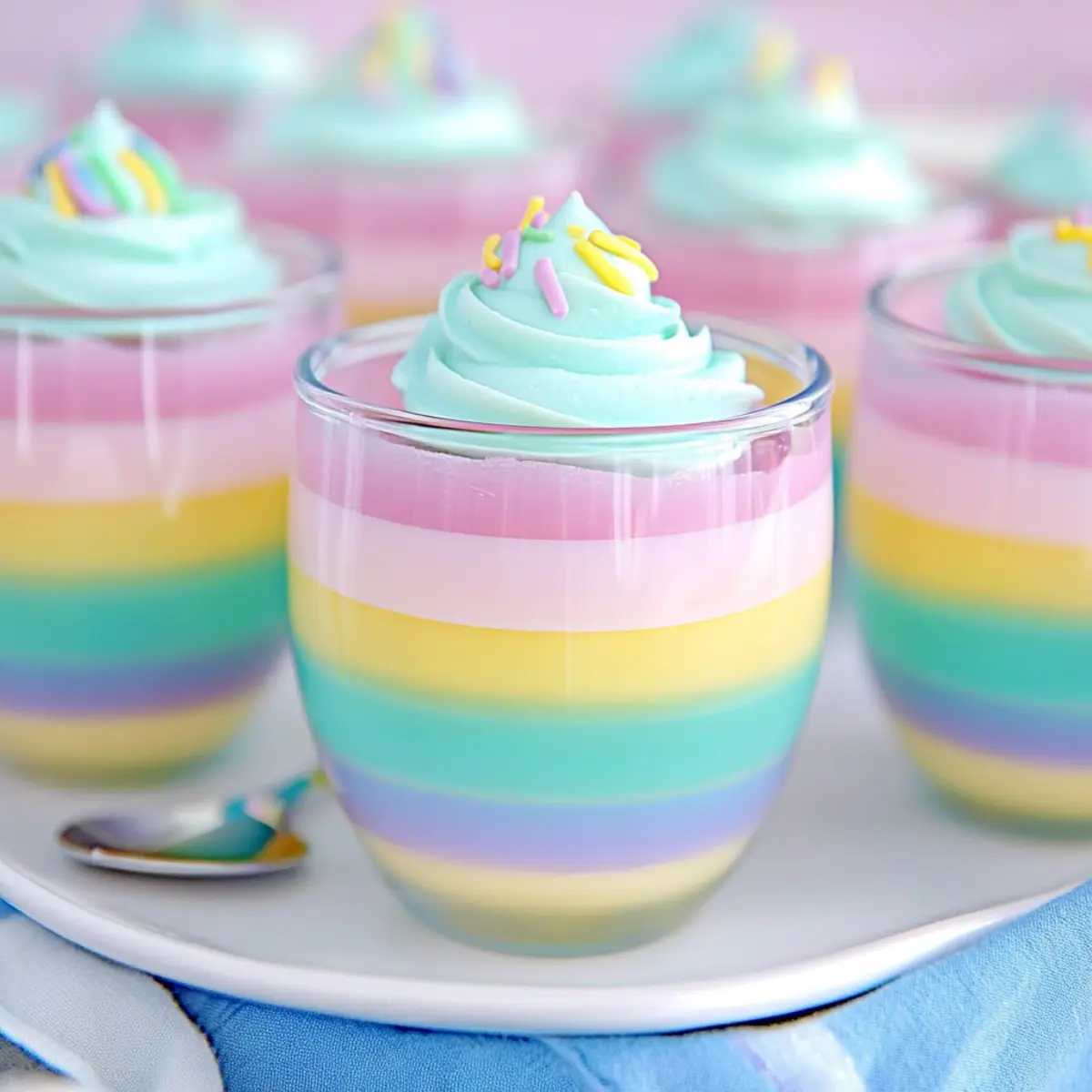 Delightful Pastel Rainbow Gelatin Cups for a Spring Celebration 3