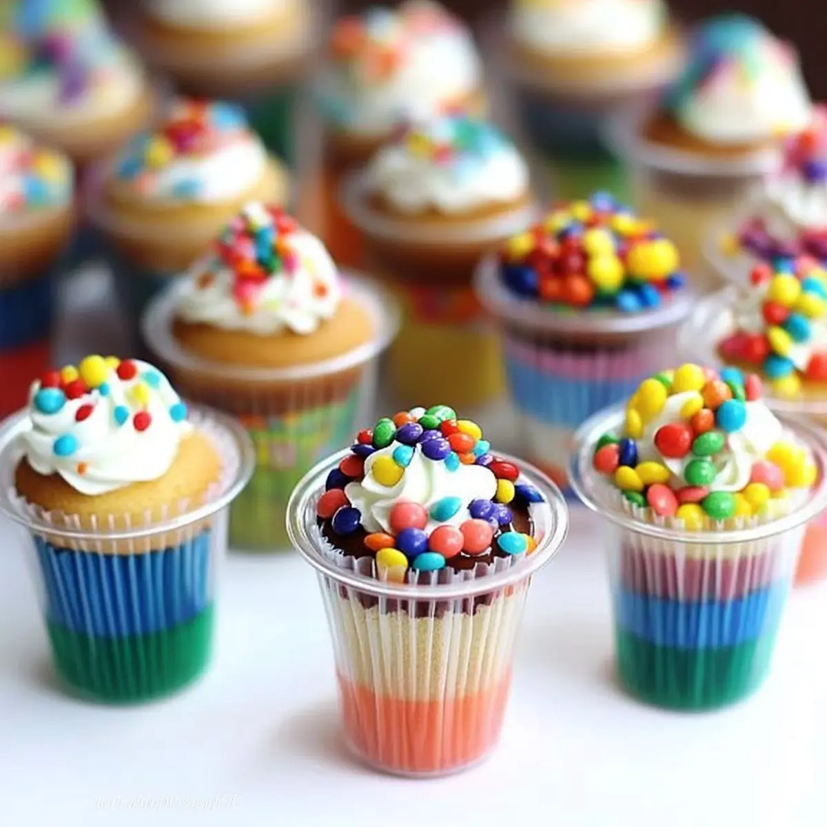 Delightful Mini Cupcakes in Candy Filled Shot Glasses 1