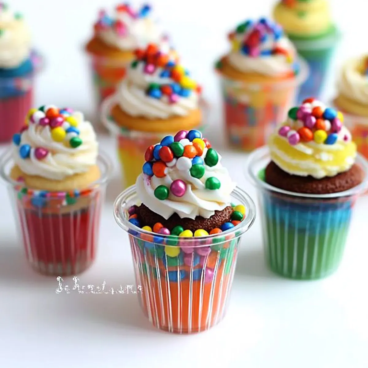 Mini Cupcakes in Candy Filled Shot Glasses