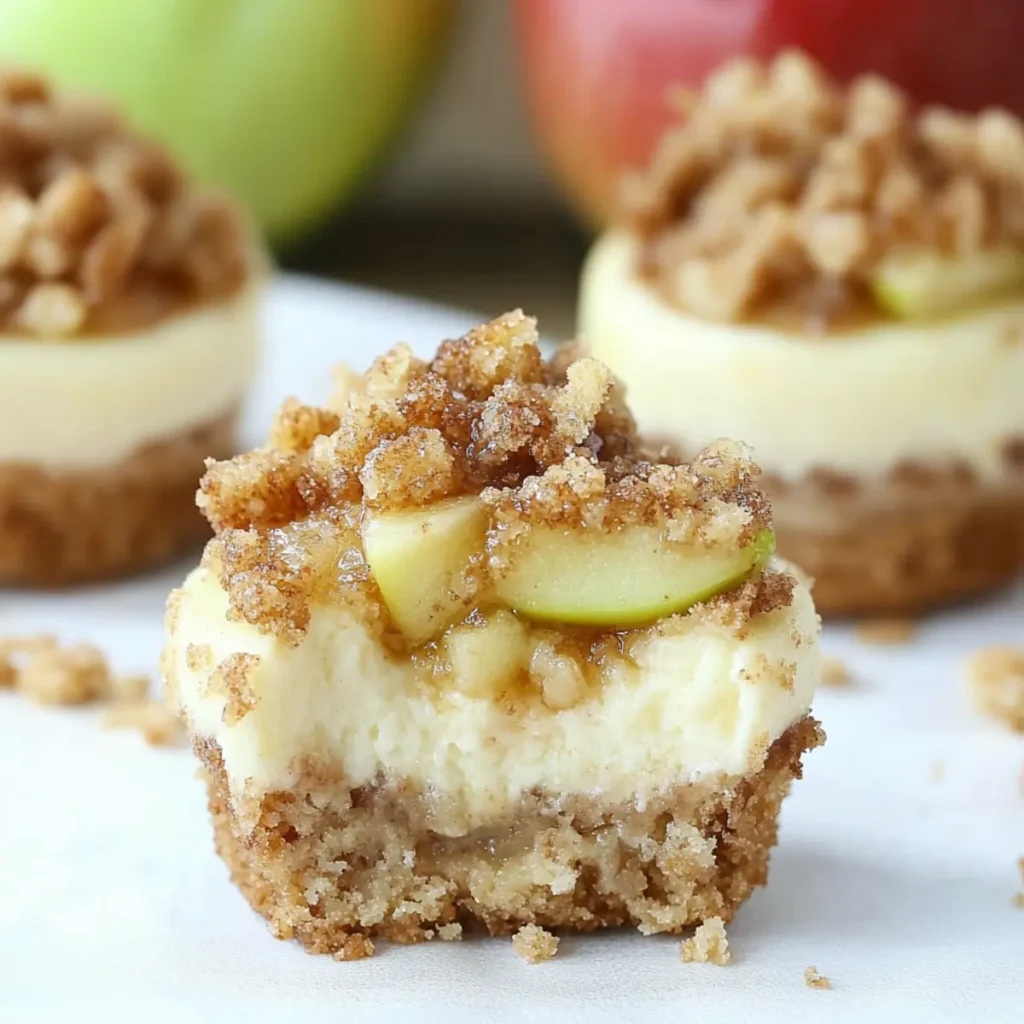 Home 49 Apple Crisp Mini Cheesecakes