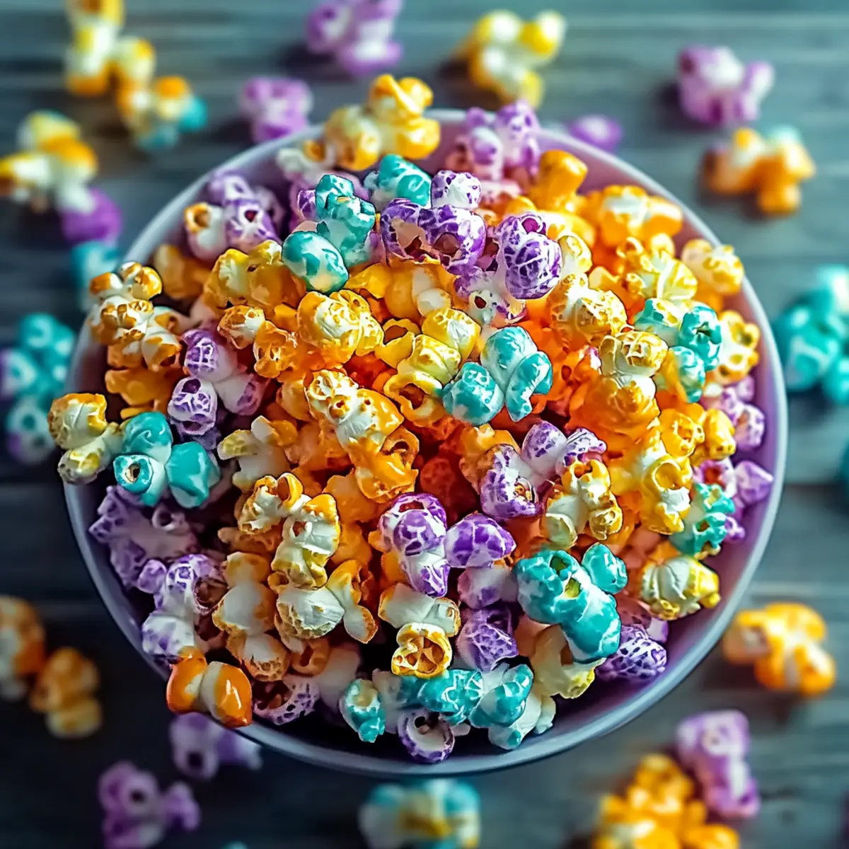 Colorful Candied Popcorn