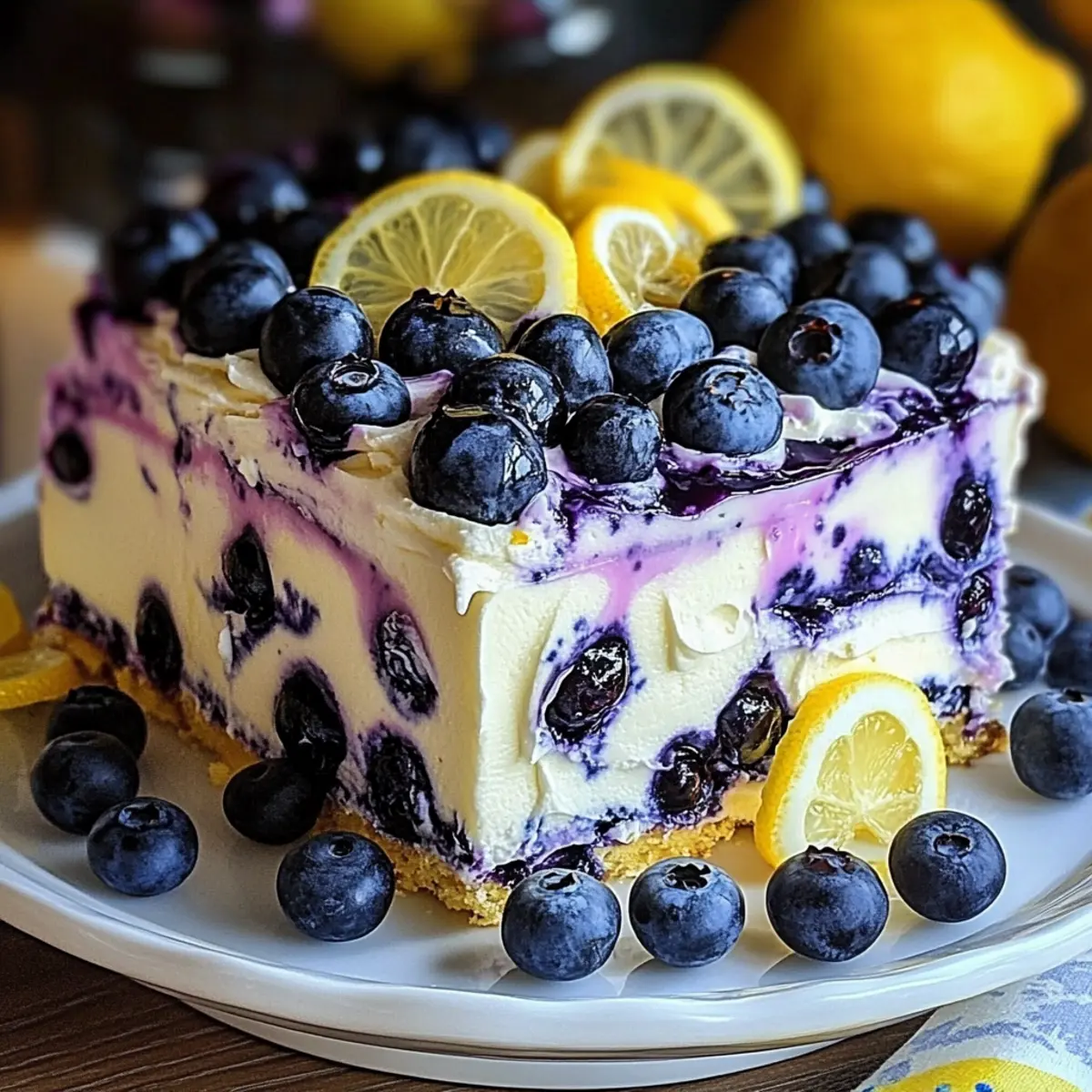 Refreshing No-Bake Lemon Blueberry Cream Cake to Brighten Your Day 14 No-Bake Lemon dazzling Blueberry cream Cake