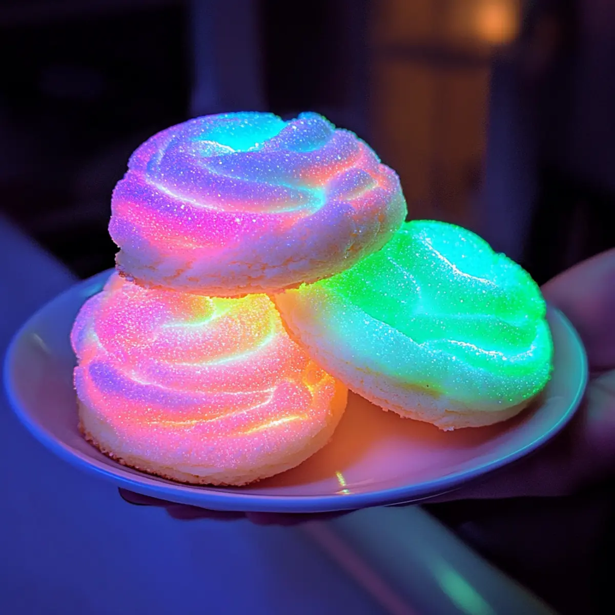 Glow-in-the-Dark Cotton Candy Cookies