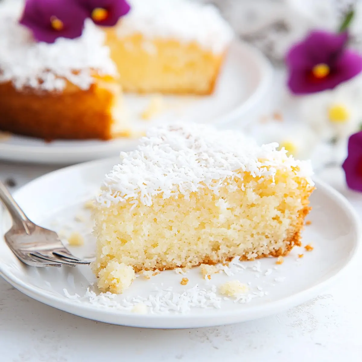 Irresistibly Easy 3-Ingredient Coconut Cake That's Flourless Delight 3