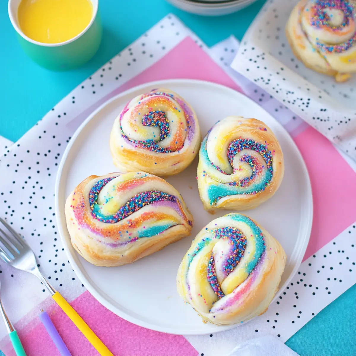 Indulgent Lemon Cream Cheese Rainbow Sweet Rolls to Brighten Your Day 3