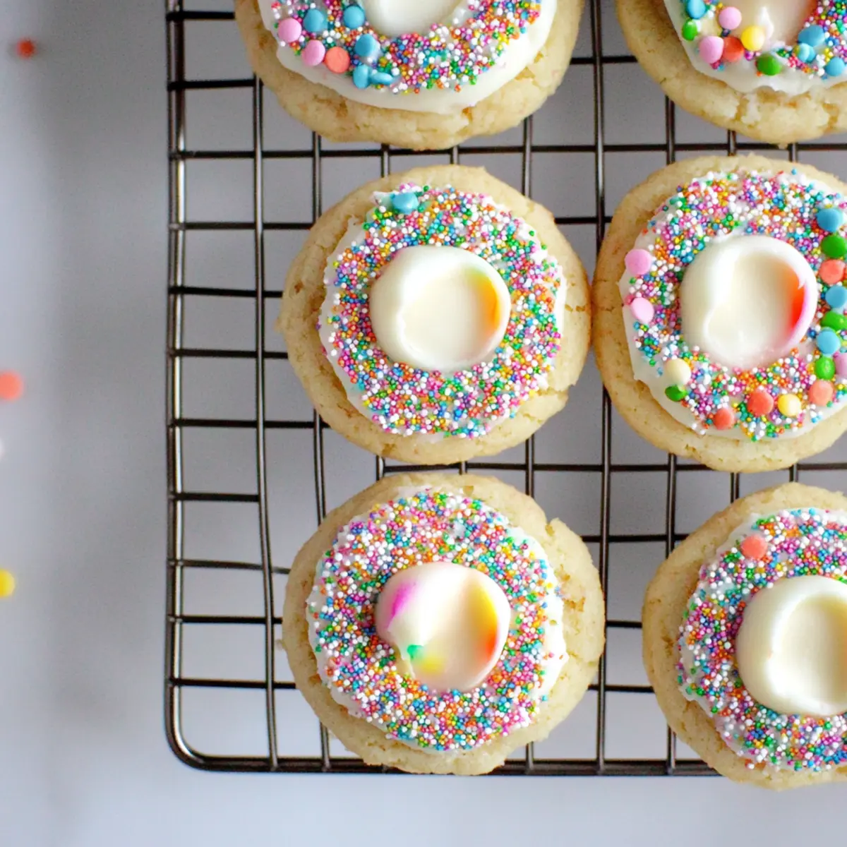 Sprinkle Thumbprint Cookies